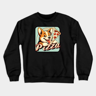 Funny Pizza Cute Corgi Dog Lover Crewneck Sweatshirt